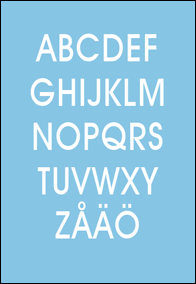 Alfabetstavla - Blå abc