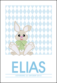 Namntavla - Blå Elias